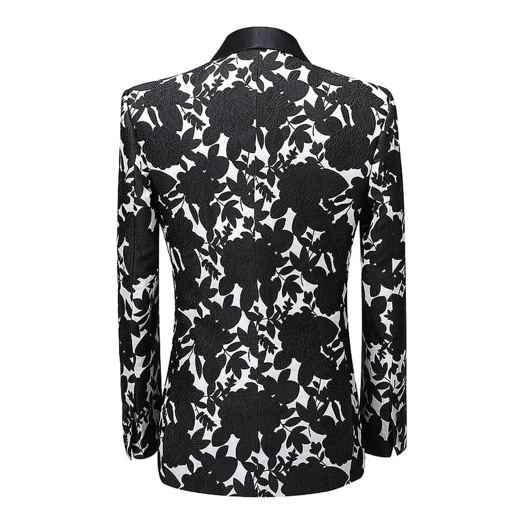 ceehuteey Mens 2 Piece Floral Tuxedo Suits Slim Fit Casual Suit Blazer