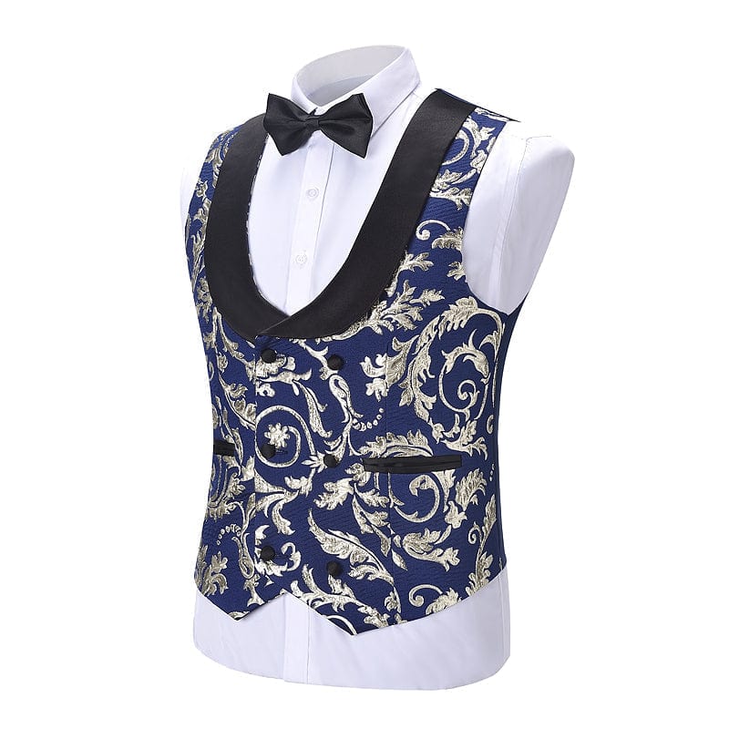 ceehuteey Mens Double Breasted Shawl Lapel Suit Vest