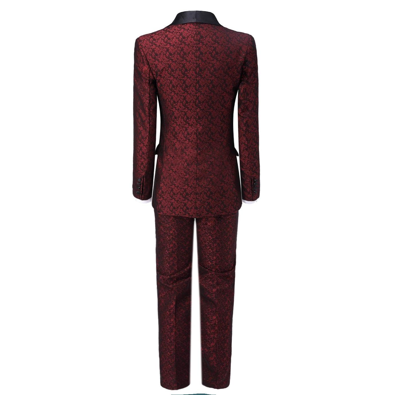 ceehuteey Mens Suit 3 Pieces Formal Business Shawl Lapel Plaid Tuxedos Jacket for Wedding Groom(Blazer+Vest+Pants)