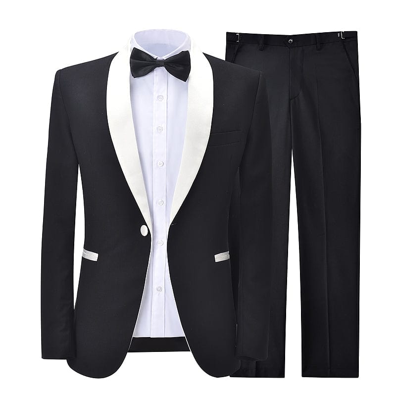 ceehuteey Mens Suit Double Breasts Shawl Lapel 2 Pieces Tuxedos (Blazer+Pants)