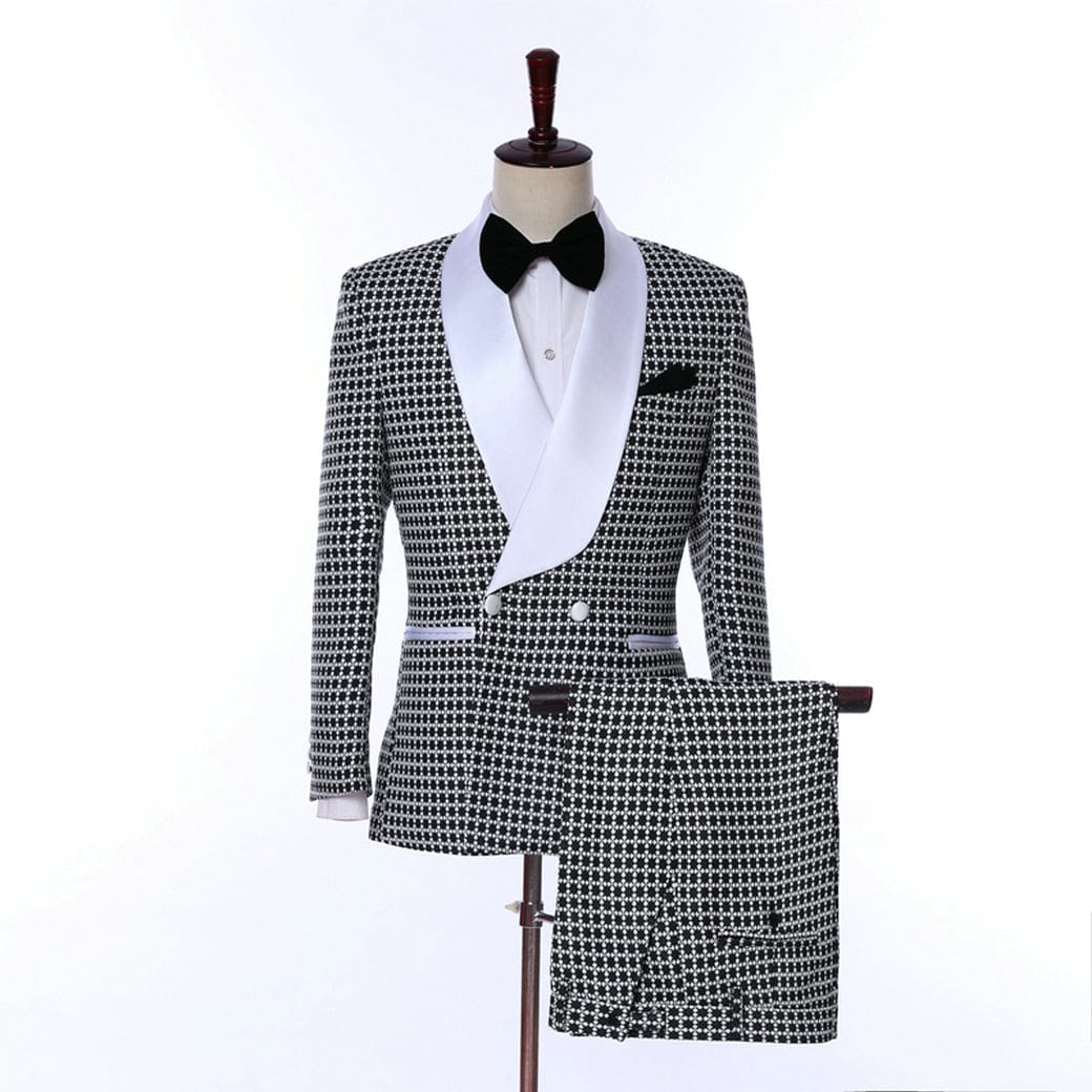 ceehuteey Mens Tuxedo Suits 2 Piece Formal Skinny Tuxedo Suit Set Shawl Lapel
