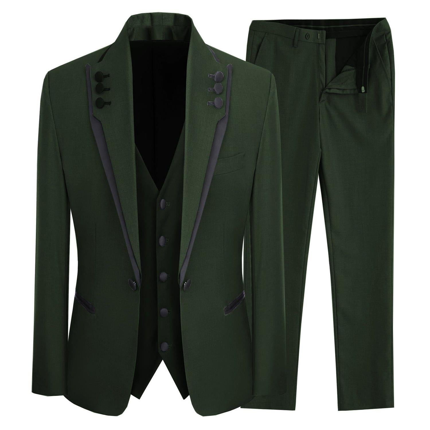 ceehuteey Western Mens 3 Piece Suit Blazer Vest Pant for for wedding party