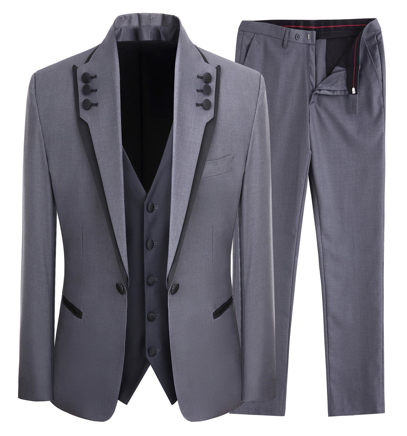 ceehuteey Western Mens 3 Piece Suit Blazer Vest Pant for for wedding party