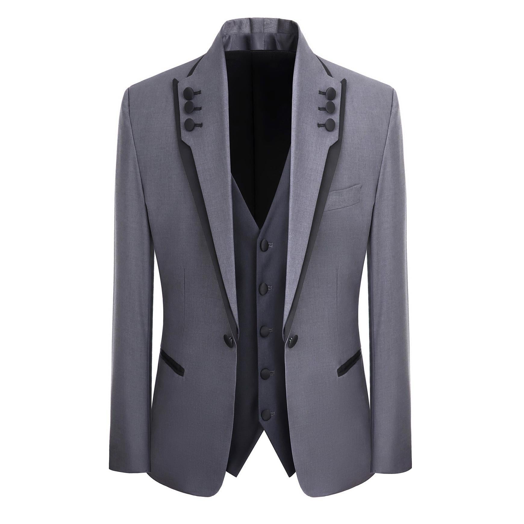 ceehuteey Western Mens 3 Piece Suit Blazer Vest Pant for for wedding party