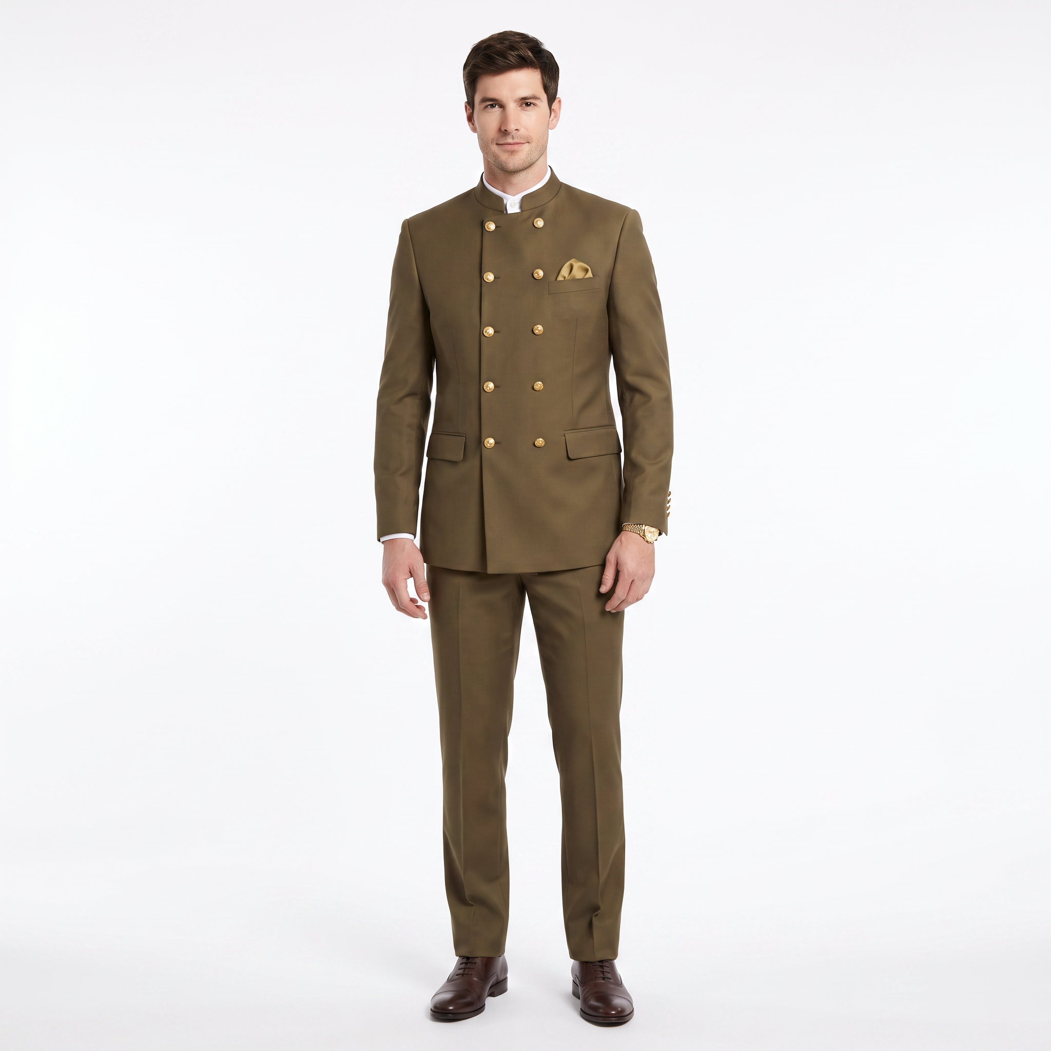 Ceehuteey Men's 2 Pieces With Metal Clasp Classic Vintage Double Breasted Suits (Blazer+Pants)