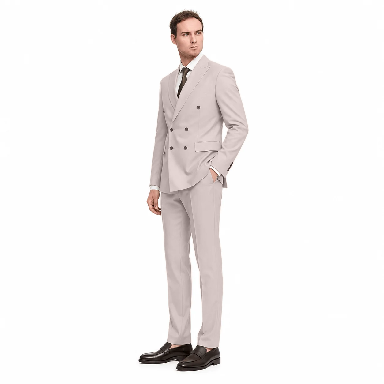 Ceehuteey Handsome Men's Suit Double Breasted 2 Piece Suits (Blazer+Pants)