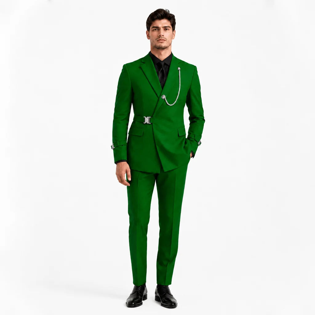 Ceehuteey Men's Suits 2 Pieces Notch Lapel Tuxedo For Wedding (Blazer + Pants)