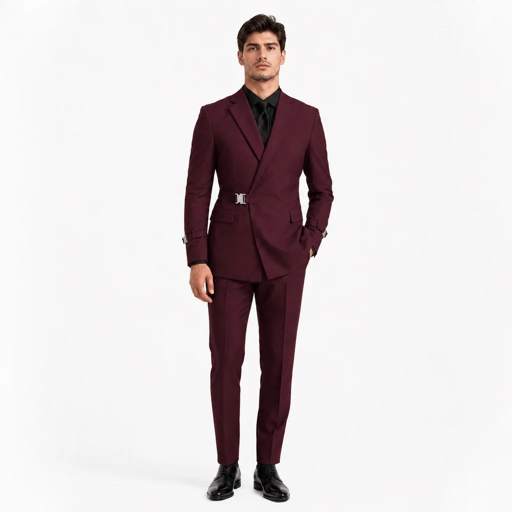 Ceehuteey Men's Suits 2 Pieces Notch Lapel Tuxedo For Wedding (Blazer + Pants)