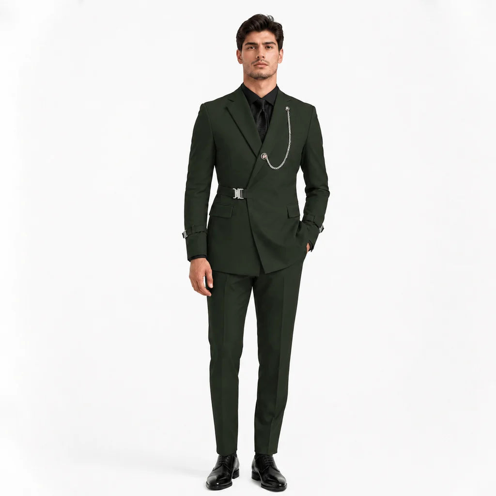 Ceehuteey Men's Suits 2 Pieces Notch Lapel Tuxedo For Wedding (Blazer + Pants)